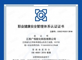 45001职业健康认证证书中文版